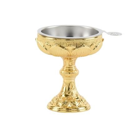 Buddhist rice bowl, Buddhist altar accessory, rice offering, dropper, brass metal 