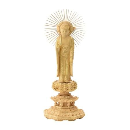 Buddhist statue, wood carving, Jodo Shinshu, Amida, boxwood, 