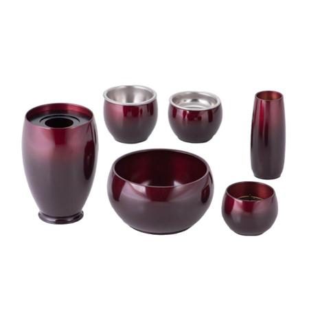 Modern Mini Red Buddhist Altar Set 