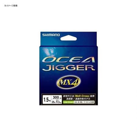 PE line for lure fishing SHIMANO PL-O74P Ossia Jigger MX4 PE 300m No. 1 Lime Green