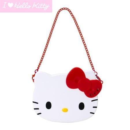 Hello Kitty Double-Sided Mirror with Chain (I Love Hello Kitty) Red
