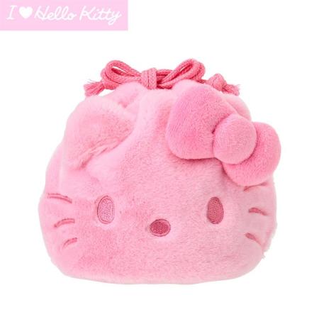 Hello Kitty Face-Shaped Drawstring Bag (I Love Hello Kitty) Pink