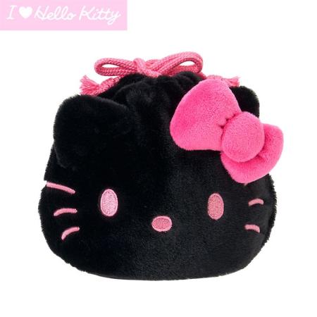 Hello Kitty Face-Shaped Drawstring Bag (I Love Hello Kitty) Black