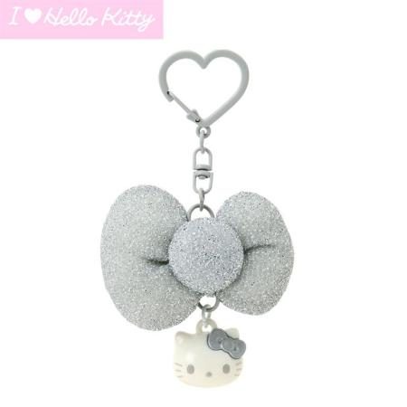 Hello Kitty Ribbon Keychain (I Love Hello Kitty) Silver