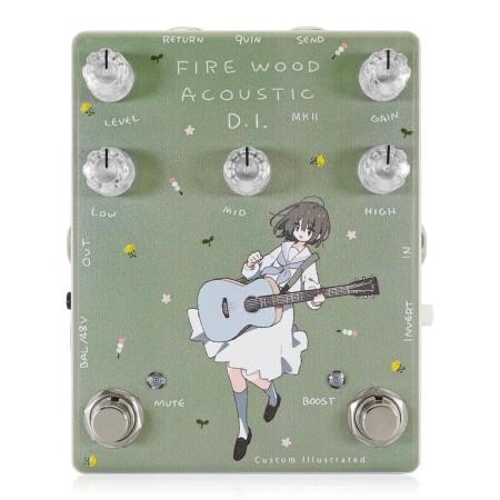 Custom Illustrated FA DI/Hikari Matsuda #02 Effects Pedal for Electric Acoustic Guitars, Firewood Acoustic D.I. MKII