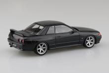 Aoshima Bunka Kyozai (AOSHIMA) Rakupla Snap Kit No. 14CU-BP Nissan R32 Skyline GT-R Custom Wheels (Black Pearl Metallic) 1/32 Scale Pre-Colored Plastic Model Kit