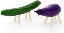 Syuto Seireiba Plastic Model Cucumber and Eggplant 1/1 Scale Assembled Plastic Model