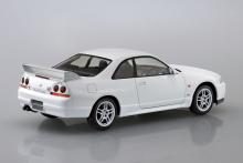 Aoshima Bunka Kyozai 1/32 Scale Rakupla Snap Kit No. 21-WH Nissan R33 Skyline GT-R White Pre-Colored Plastic Model Kit (Automobile)