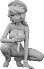 Hasegawa 1/12 Egg Girls Collection No.20 Sasha Illusiona (Army) Unpainted Resin Kit SP502