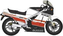Hasegawa 1/12 Suzuki RG400 Gamma Early Model Red/White Color w/Under Cowl Plastic Model 21732