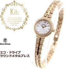 CITIZEN Kii: Eco-Drive Solar Watch Ladies Round Metal Bracelet EG2984-59A