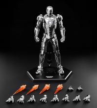 Threezero Marvel Studios The Infinity Saga DLX Iron Man Mark 2 (Chrome Edition) 1/12 Scale ABS, PVC, Zinc Alloy, and Other Metal Painted Action Figure