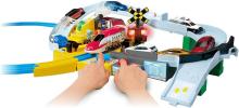 TAKARA TOMY Plarail Let's play with Tomica! Round and Round Railroad Crossing Train Toy for ages 3 and up