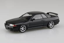 Aoshima Bunka Kyozai (AOSHIMA) Rakupla Snap Kit No. 14CU-BP Nissan R32 Skyline GT-R Custom Wheels (Black Pearl Metallic) 1/32 Scale Pre-Colored Plastic Model Kit