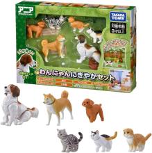 TAKARA TOMY Ania Dog and Cat Lively Set Animal Dinosaur Toy for ages 3 and up