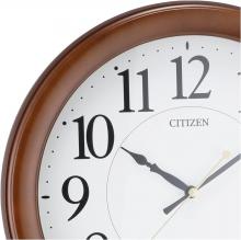 RHYTHM Citizen wall clock radio clock analog continuous second hand wood brown (semi-gloss finish) CITIZEN 8MY514-006