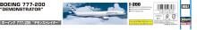 Hasegawa 1/200 Boeing 777-200 Demonstrator Plastic Model 10857