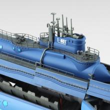 Aoshima Bunka Kyozai (AOSHIMA) 1/350 Scale Ars Nova Submarine Blue Steel I-401, Approximately 260mm, PS Plastic Model