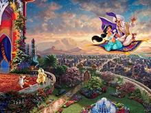 Supervised by Thomas Kinkade Disney Dream 4 Patterns Enjoy Jigsaw Puzzle The Little Mermaid / Beauty and the Beast / Aladdin / Winnie the Pooh