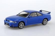 Aoshima Bunka Kyozai 1/32 Scale Rakupla Snap Kit No. 21-BE Nissan R33 Skyline GT-R Blue Pre-Colored Plastic Model Kit (Automobile)