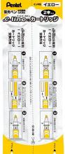 Pentel Highlighter Pen Cartridge Dot Eline 2 XSLR2-G Yellow 2 x 10