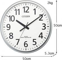 RHYTHM Wall Clock Silver Φ50x5.3cm Citizen Radio Clock Large Indoor 8MY547-019