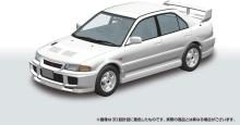 Aoshima Bunka Kyozai (AOSHIMA) 1/24 Scale Rakupla Snap Car No. 04-SW CE9A Lancer GSR Evolution III 1995 Scotia White Pre-Colored Plastic Model