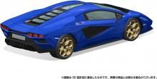 Aoshima Bunka Kyozaisha 1/32 The Snap Kit Series Lamborghini Countach LPI 800-4 Metallic Blue Color-coded Plastic Model 19-F