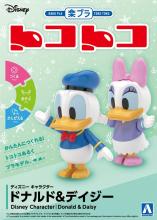 Aoshima Bunka Kyozai Rakupla Tocotoko No.DP-09 Disney Characters Donald & Daisy Pre-Colored Plastic Model