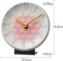 RHYTHM Table Clock PISTA-S2 ARITA Asanoha Made in Japan Arita Ware Ikeda Ceramics 2 Hand Type 4SG798HG13 12.6x12x4.8cm