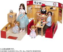 Takara Tomy Licca-chan LF-12 Popuna Shop Sushiro Dress-Up Pretend Play Toy for Ages 3 and Up
