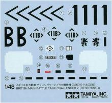 Tamiya 1/48 Military Miniature Series No.101 British Main Battle Tank Challenger 2 Iraq War Specification Plastic Model 32601 Molding Color