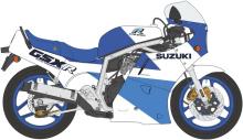 Hasegawa 1/12 Suzuki GSX-R750(H)(GR71G) Blue/White Color Plastic Model 21746