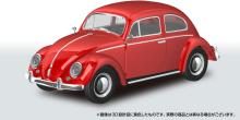 Aoshima Bunka Kyozai 1/32 Scale Rakupla Snap Kit No. 20-RR Volkswagen Beetle Ruby Red Pre-Colored Plastic Model Kit (Automobile)