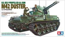 Tamiya 1/35 Military Miniature Series No.161 US Army Anti-Aircraft Self-Propelled Gun M42 Duster Plastic Model with 3 Crew Figures 35161