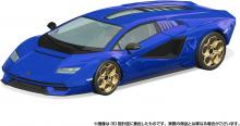 Aoshima Bunka Kyozaisha 1/32 The Snap Kit Series Lamborghini Countach LPI 800-4 Metallic Blue Color-coded Plastic Model 19-F