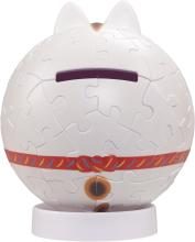 Puzzle Rolling Maneki-neko, White 60-Piece Jigsaw Puzzle, (Approx. 7.6cm Diameter), 2003-527, No Glue Required, Includes Piece Request Postcard, Instruction Manual, Base, and Ear Parts