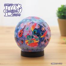 Disney Twinkle Magic/Stitch 61-Piece 3D Spherical Puzzle Lumi Orb (7.6x7.6x7.4cm) 2003-523 Includes a piece request postcard, rechargeable LED unit, charging cord, base, and instruction manual