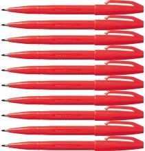 Pentel Water-based Pen Sign Pen S520-BD Red 10-piece set