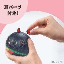 Puzzle Rolling Maneki-neko Black 60-Piece Jigsaw Puzzle (Approx. 7.6cm Diameter) 2003-528 No Glue Required, Includes Piece Request Postcard, Instruction Manual, Base, and Ear Parts