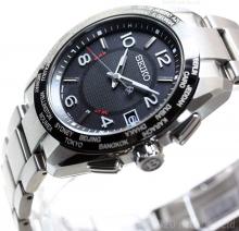 SEIKO BRIGHTZ 20th Anniversary Limited Model Solar Radio Titanium World Time Notation "B" Mark Needle / Crown SAGZ107 Men's Silver