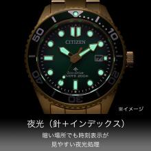 CITIZEN Promaster Watch Light-Powered Eco-Drive Diver's Watch 200m Green Gold BN0262-59W Men's Gold