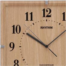 RHYTHM Wall Clock Radio Clock Analog Continuous Second Hand Interior Model Brown (Light Brown Wood Grain Finish) Lively Emily 8MY502SR07