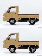 Aoshima Bunka Kyozai (AOSHIMA) Rakupla Snap Kit No.05CU-KI Subaru Sambar Truck Custom Wheels (Khaki) 1/32 Scale Plastic Model Kit