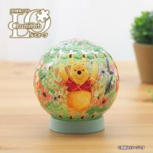 Disney Twinkle Magic/Winnie the Pooh 61-Piece 3D Spherical Puzzle Lumi Orb (7.6x7.6x7.4cm) 2003-524 Includes a piece request postcard, rechargeable LED unit, charging cord, base, and instruction manual
