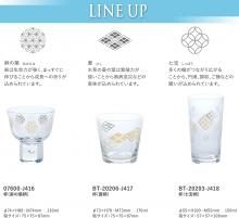 Toyo Sasaki Glass 07600-J416 Cold Sake Glass Japanese Crest Cup Hemp Leaf Pattern Made in Japan 130ml 07600-J416