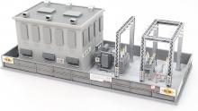 Greenmax N Gauge Substation 2211 Unpainted Structure Kit Model Train Supplies