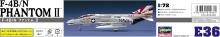 Hasegawa 1/72 scale US Navy F-4B/N Phantom II plastic model kit E36