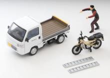 Tomytec Tomica Limited Vintage Neo LV-N330a Honda Acty Truck Bike Shop Specification White Honda CT125 Hunter Cub Included Finished Product
