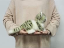 Graceful Cat (Made in Japan) Kitten Miya Munchkin Gray Standing Plush Length 21cm I-7552